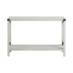 English Elm Walker Edison - Modern Farmhouse Metal-X Entry Table With Lower Shelf - Stone Grey