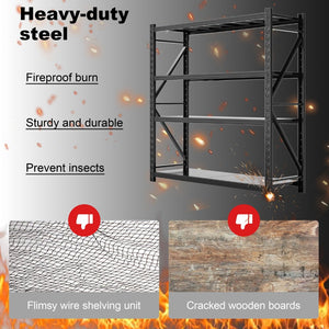 English Elm Garage Steel Four Tier Industrial Shelving Unit with Adjustable Levels and 3000lb Capacity T5667P461087