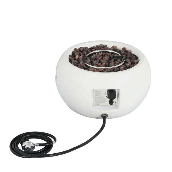 English Elm Christopher Knight Home® - Patio MGO Propane Fire Pit with 30,000 BTU Heat Output, Durable Magnesium Oxide, No Assembly Required White N772P289216W