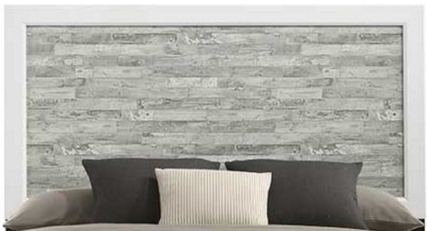English Elm Modern/Contemporary Queen Panel Bed with Sleek Gray & White Finish, Solid Wood Headboard Footboard 90" White+gray 65.75 L x 35.75 W x 5.37 H B011P271951