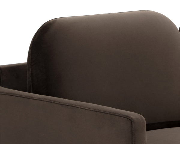 Sunpan EVERTON Sofa - Retro-Inspired Meg Dark Brown Design with Plush Cushions for Ultimate Comfort 111511