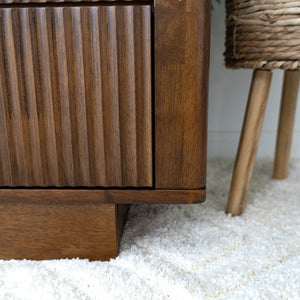 English Elm Ashcroft Furniture - Lola Solid Wood Mid-Century Walnut Dresser 6 Drawers — Tall Storage, TV Stand Up to 45" B183P231916