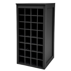 English Elm Black Walnut Modular Buffet Cabinet with Wine Storage Open Shelf and Drawer W331P410370