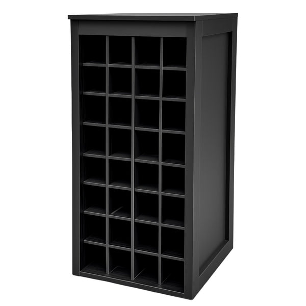 English Elm Black Walnut Modular Buffet Cabinet with Wine Storage Open Shelf and Drawer W331P410370