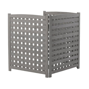 English Elm 3-panel Outdoor Slatted Wood Enclosure Screen for Ac Units Patios and Garden Areas Grey W2640P290523