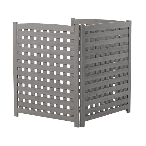 English Elm 3-panel Outdoor Slatted Wood Enclosure Screen for Ac Units Patios and Garden Areas Grey W2640P290523
