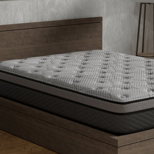 English Elm Hybrid Gel Foam Pocketed Coil Mattress Medium Firm Support for Spinal Alignment B047P321030