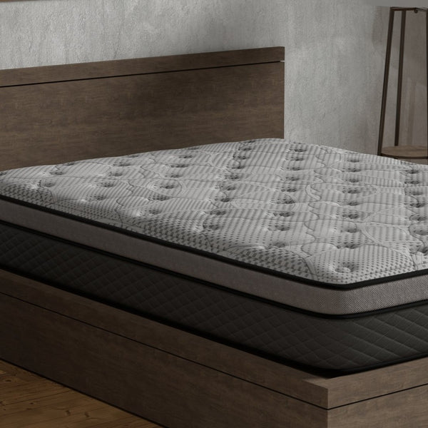 English Elm Hybrid Gel Foam Pocketed Coil Mattress Medium Firm Support for Spinal Alignment B047P321030