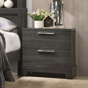 English Elm Grey Oak Romantic 2-Drawer Nightstand with Smooth Kenlin Glide, Dovetail Construction & Sturdy Build B062P209011