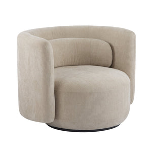 English Elm Christopher Knight Home® - Swivel Contemporary Accent Armchair with Lumbar Pillow, 360° Rotation, Metal Base Durability khaki 37.75 L x 33.75 W x 26.5 H N776P368491K