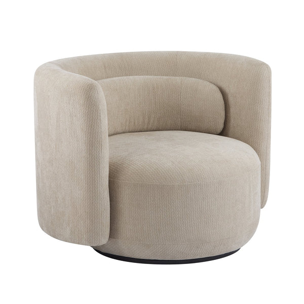 English Elm Christopher Knight Home® - Swivel Contemporary Accent Armchair with Lumbar Pillow, 360° Rotation, Metal Base Durability khaki 37.75 L x 33.75 W x 26.5 H N776P368491K