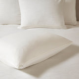 N Natori Hanae Transitional Cotton Blend Yarn Dyed 3 Piece Duvet Cover Set NS12-3246 White