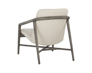 Sunpan CINELLI Lounge Chair - Mid-Century Inspired Design with Solid Oak Frame for Cozy Comfort and Style Cream 110537