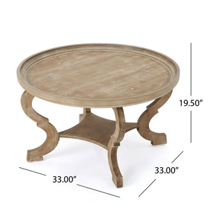 English Elm Christopher Knight Home® - COFFEE Table with Sleek Mid-Century Modern Design, Durable MDF Construction, 37.5" Round Surface Natural 61319.00