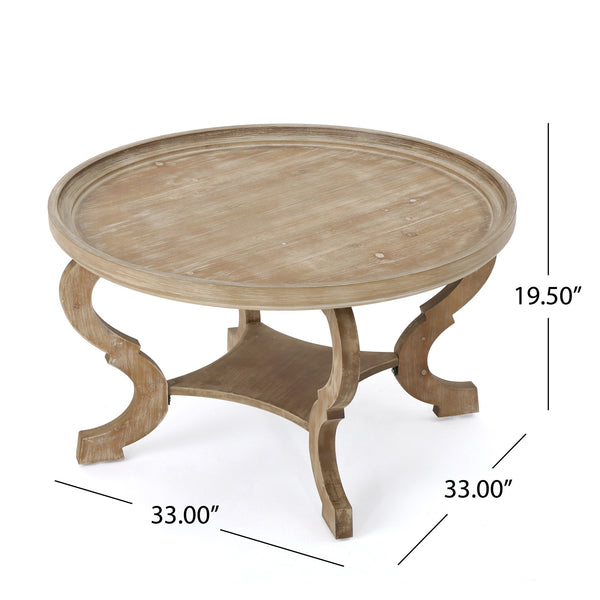 English Elm Christopher Knight Home® - COFFEE Table with Sleek Mid-Century Modern Design, Durable MDF Construction, 37.5" Round Surface Natural 61319.00