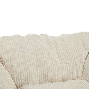 English Elm Christopher Knight Home® - Olbia Beige Faux Fur Bean Bag Chair — Compact Sofa-Style Armchair, Shredded Memory Foam Comfort N775P265556B