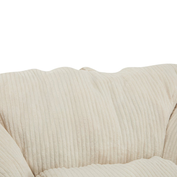 English Elm Christopher Knight Home® - Olbia Beige Faux Fur Bean Bag Chair — Compact Sofa-Style Armchair, Shredded Memory Foam Comfort N775P265556B