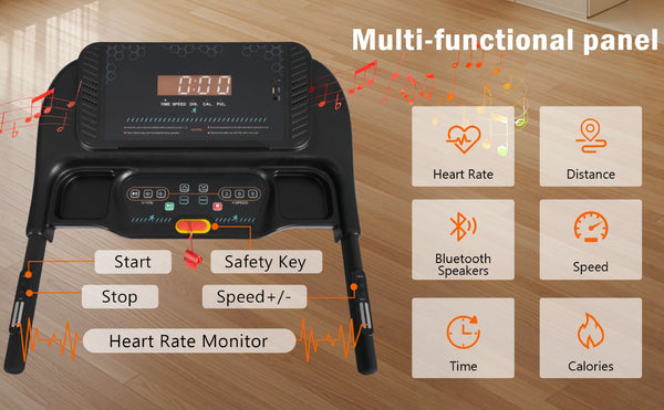 English Elm Incline Folding Home Treadmill 3 Hp Motor 350 Lb Capacity with Bluetooth Speaker N728P266447A