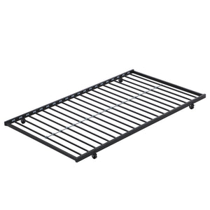 English Elm Twin Twin Over Twin Metal Bunk Bed with Trundle Black - Space-Saving, Sturdy Steel Frame, Quiet Stairs W2297P293753