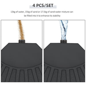 English Elm Outsunny 4-Piece Modular Patio Umbrella Base Set - Heavy-Duty, Weather-Resistant For Stability W2225P174202-GIGA