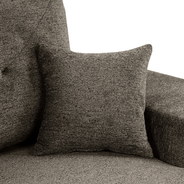 English Elm Reversible Velvet Sleeper Sectional Sofa Bed with Storage Chaise, Pull-Out L-Shaped Design, Stools Included Knox Charcoal SG000790AAE