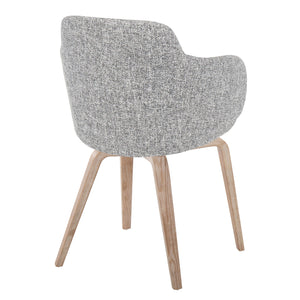 English Elm Boyne Modern Dining Accent Chair by LumiSource with Padded Bucket Seat, Whitewashed Bentwood Legs (Set of 2) Grey B202S01175