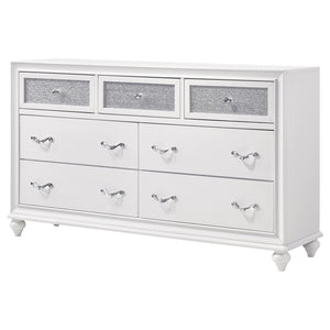 English Elm Randall Elegant 7-Drawer Dresser With Crystal Pulls & Acrylic Fronts – Modern Storage Solution B062P374128-GIGA