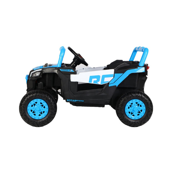 English Elm Ride on 12v Electric Kids Car with Remote Control Swing Function and Bluetooth Music Blue W1760P358711