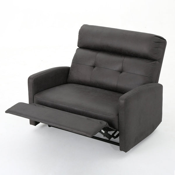 English Elm Christopher Knight Home® - Reclining Loveseat with Push-Back Recline, Plush Tufted Fabric Sofa, Compact Wall-Hugger Design Slate 61372.00MF