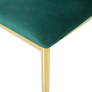 English Elm Modern Velvet Dining Chairs Set of 4 with Gold Legs Curved Back Kitchen Bedroom W210P271009