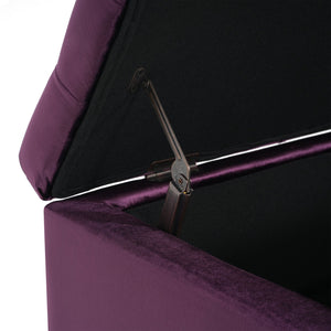 English Elm Christopher Knight Home® - GLOUSTER Storage Ottoman Bench with Button-Tufted Diamond Stitch, Spacious Hidden Storage, 51" Wide Purple N757P245683P