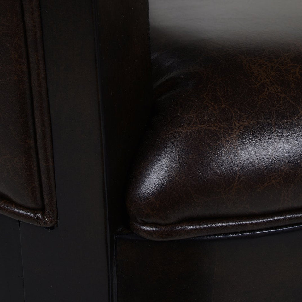 English Elm Jennifer Taylor Home - Williams 31" Vintage Brown Faux Leather Swivel Bar Stool With Armrests For Stylish Comfort B2719P238365