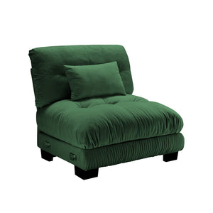 English Elm 27 Modular Armless Sofa Chenille Upholstered with Solid Wood Frame for Living Room Green W714P284894