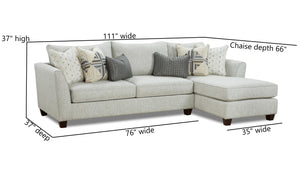 Fusion Palm Beach Iron Chaise Sofa Sectional With Six Pillows And Reversible Cushions For Ultimate Comfort Grey Ws ,100% Polypropylene  28-21l, 26r Palm Beach Chaise Sofa Sectional