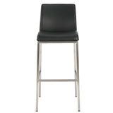 Christopher Knight Home® - Noble House - Vasos Black Leather Barstool - Set of 2