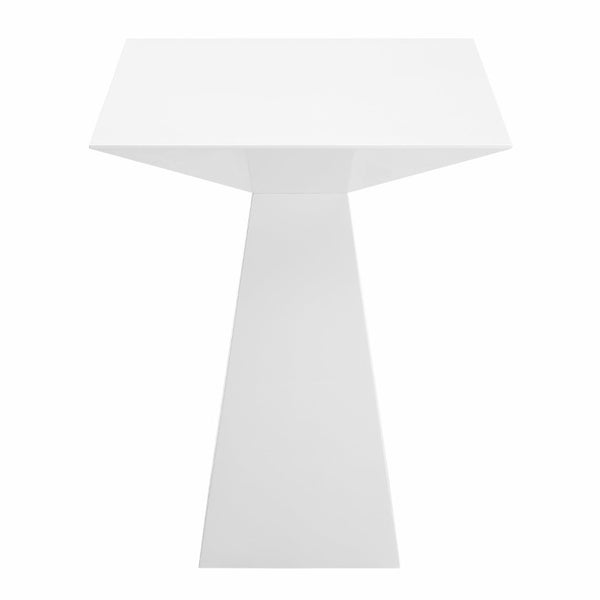 EuroStyle Tad Geometric Bar Table Lacquered Sculptural Base Seats Four Modern Dining 28006WHT-KIT