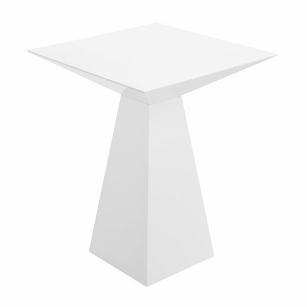 EuroStyle Tad Geometric Bar Table Lacquered Sculptural Base Seats Four Modern Dining 28006WHT-KIT