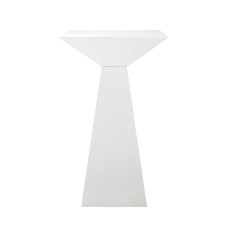 EuroStyle Tad Geometric Bar Table with Lacquered Gloss Finish for Modern Home Dining Spaces 28008WHT-KIT