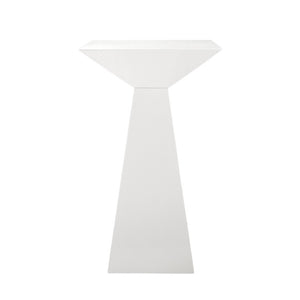 EuroStyle Tad Geometric Bar Table with Lacquered Gloss Finish for Modern Home Dining Spaces 28008WHT-KIT