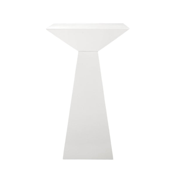 EuroStyle Tad Geometric Bar Table with Lacquered Gloss Finish for Modern Home Dining Spaces 28008WHT-KIT