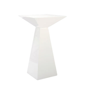 EuroStyle Tad Geometric Bar Table with Lacquered Gloss Finish for Modern Home Dining Spaces 28008WHT-KIT