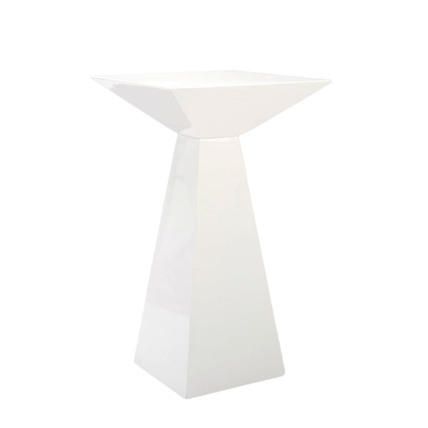EuroStyle Tad Geometric Bar Table with Lacquered Gloss Finish for Modern Home Dining Spaces 28008WHT-KIT