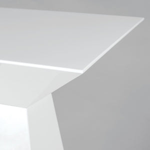 EuroStyle Tad Geometric Bar Table with Lacquered Gloss Finish for Modern Home Dining Spaces 28008WHT-KIT