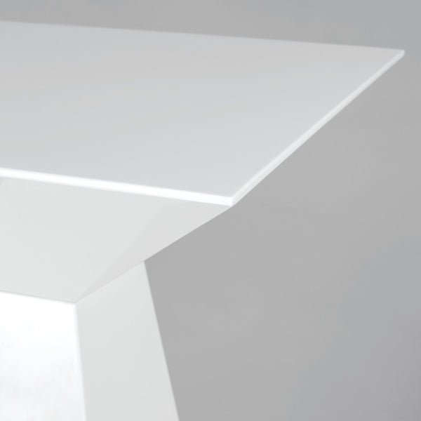 EuroStyle Tad Geometric Bar Table with Lacquered Gloss Finish for Modern Home Dining Spaces 28008WHT-KIT