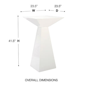 EuroStyle Tad Geometric Bar Table with Lacquered Gloss Finish for Modern Home Dining Spaces 28008WHT-KIT