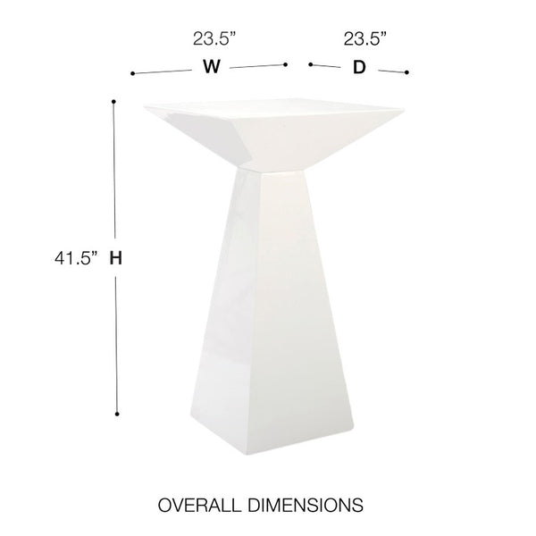 EuroStyle Tad Geometric Bar Table with Lacquered Gloss Finish for Modern Home Dining Spaces 28008WHT-KIT