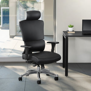 OSP Home Furnishings 639 Series Ergonomic Manager Chair with Lumbar Support and 4-way Adjustable Armrests 639-P76C4-R107