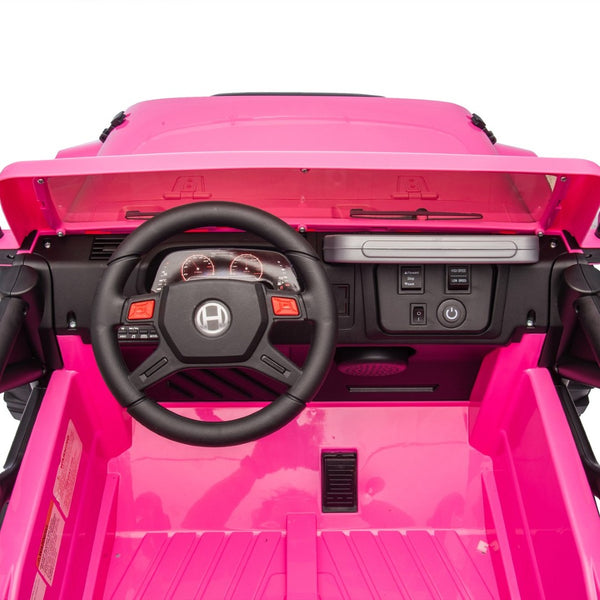 English Elm 24v Kids Electric Ride on Car with Parental Remote Rear Suspension and Bluetooth Audio Pink W1578P228744