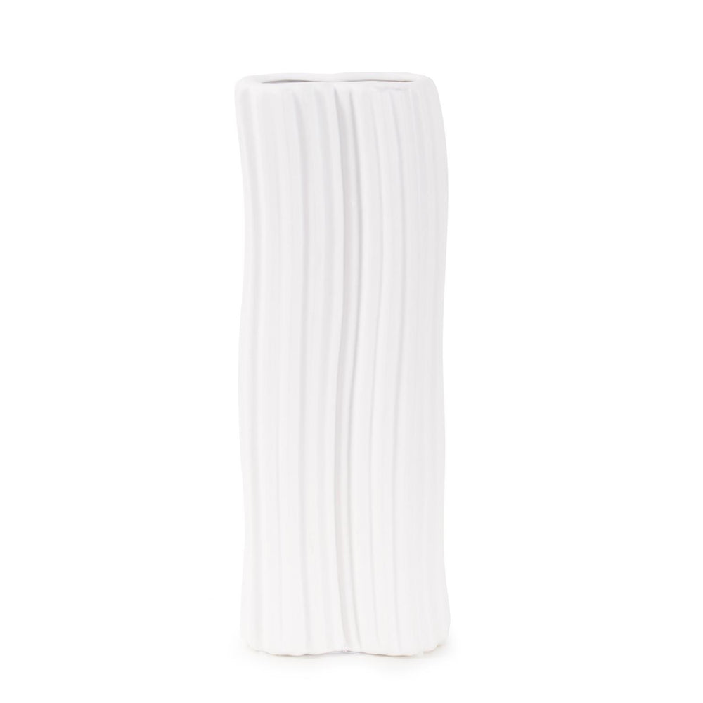 Howard Elliott Hirst Contemporary Vase - Unique Abstract Design With Intricate Details For Modern Home Decor White Ceramic 28026-howard-elliott
