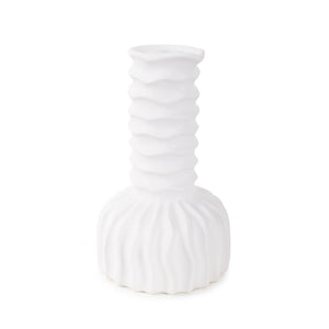 Howard Elliott Herring Abstract Matte Vase – Striking Organic Shape For Contemporary Home Decor And Style White Ceramic 28029-howard-elliott